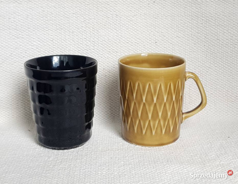 Porcelit Pruszków kubek Irenka czarny zygzaki sprzedam