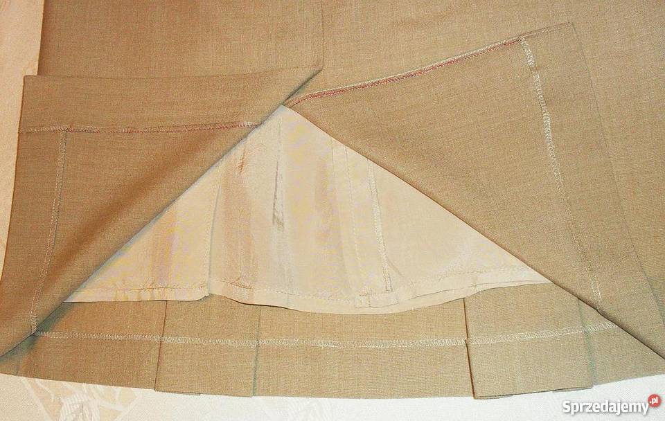 Spódnica wiosenna beżowa z kontrafałdami Rozmiar Gliwice