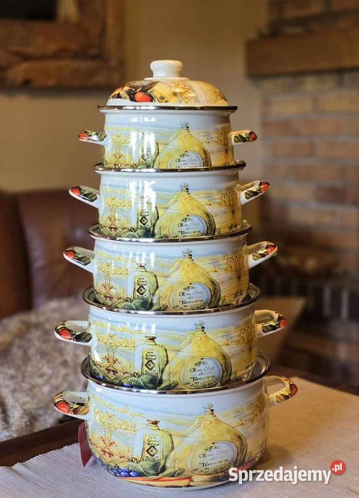 Zestaw garnków emaliowanych duże pojemności