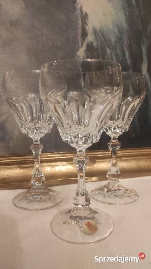 Kielichy do wina Gruby ciężki kryształ głęboki Porcelana i szkło Pabianice