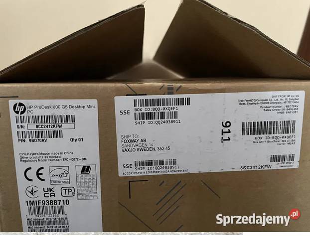 Komputer stacjonarny HP ProDesk 600 G6 Nowy Żary sprzedam