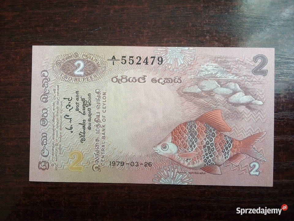 Banknot 2 rupie Cejlon Płońsk