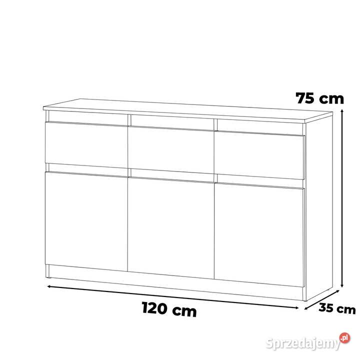 Komoda Do Salonu Oleksa Plus 120 3 Szuflady 120cm Dom i Ogród warmińsko-mazurskie Elbląg