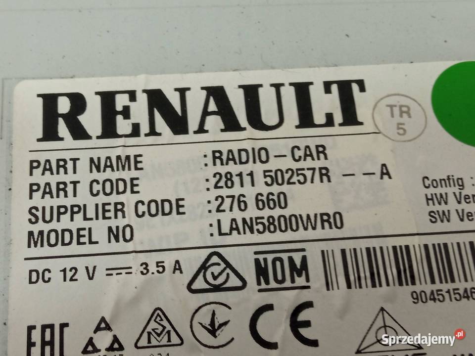 RADIO FABRYCZNE NAWIGACJA 281150257R Dacia