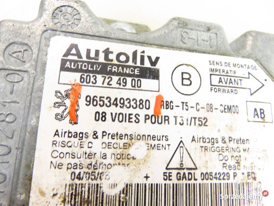 MODUŁ AIRBAG PEUGEOT 307 SW 9653493380