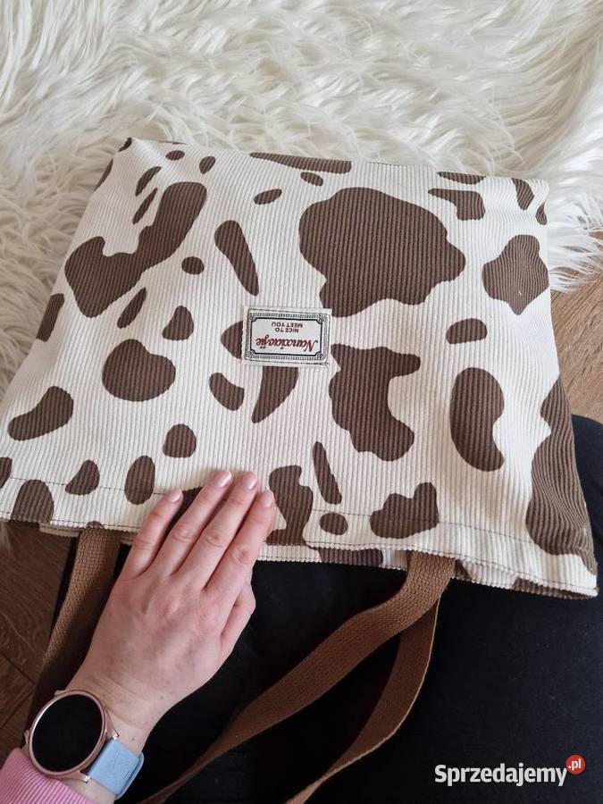 Torba na ramię A4 shopper krówka torebka na