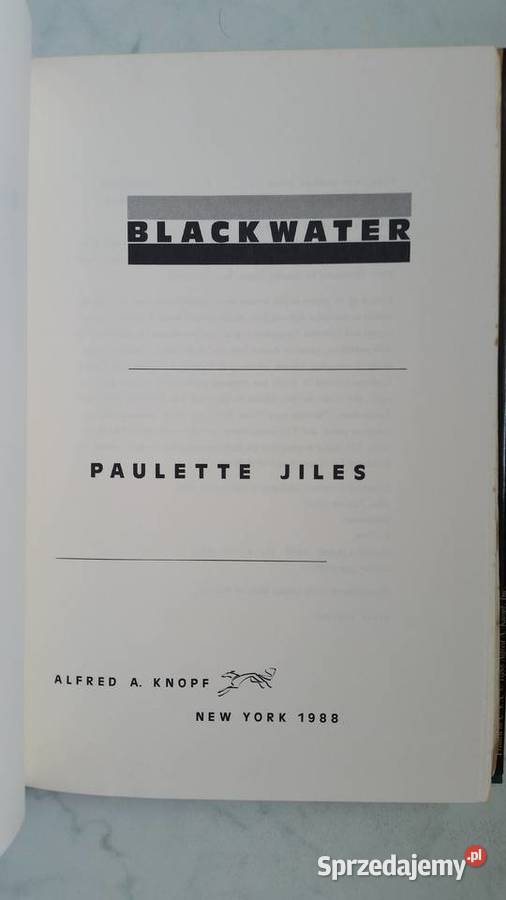 Paulette Jiles Blackwater Alfred A Knopf York Puławy sprzedam