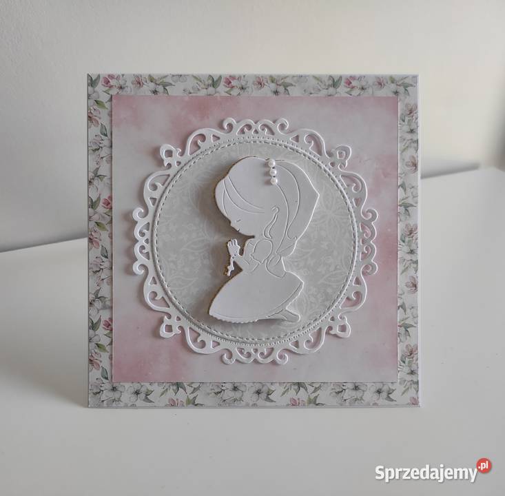 Kartka ręcznie robiona z okazji Komunii Świętej Łódź