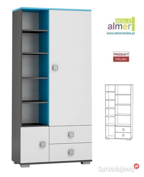 BLUE Y6 regał do pokoju młodzieżowego 90x40 w190 Dębica sprzedam