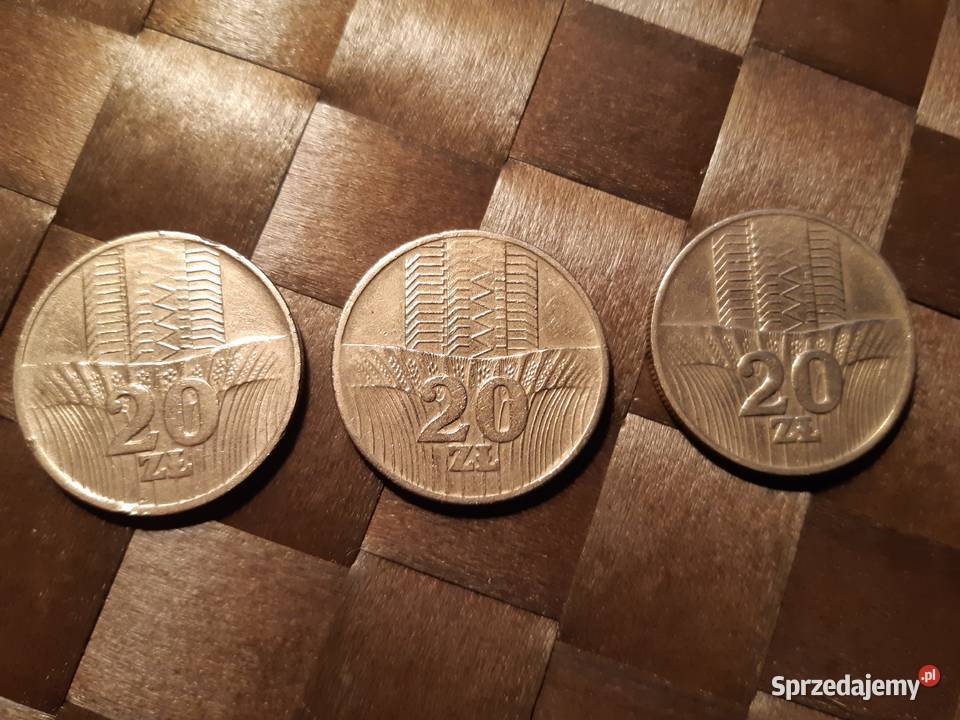 3 Monety PRLu 20 Wieżowiec i kłosy 1973 1974 Numizmatyka Pruszków sprzedam