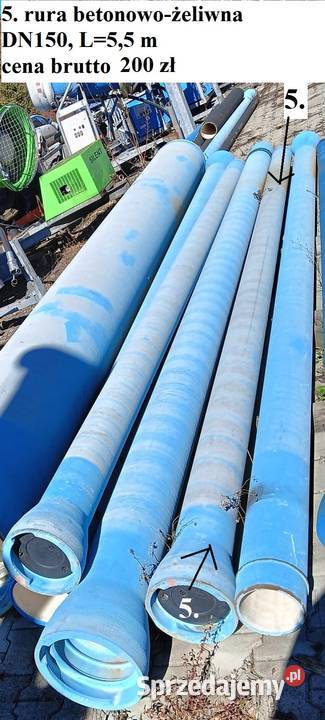 Sprzedaż rury żeliwnobetonowe DN150 DN200 DN500 Pozostałe małopolskie Maniowy