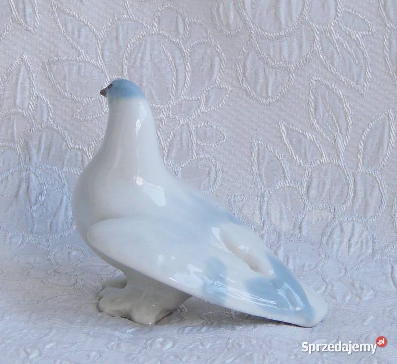 figurka gołąb sygnatura Porcelana i szkło lubelskie Łuków