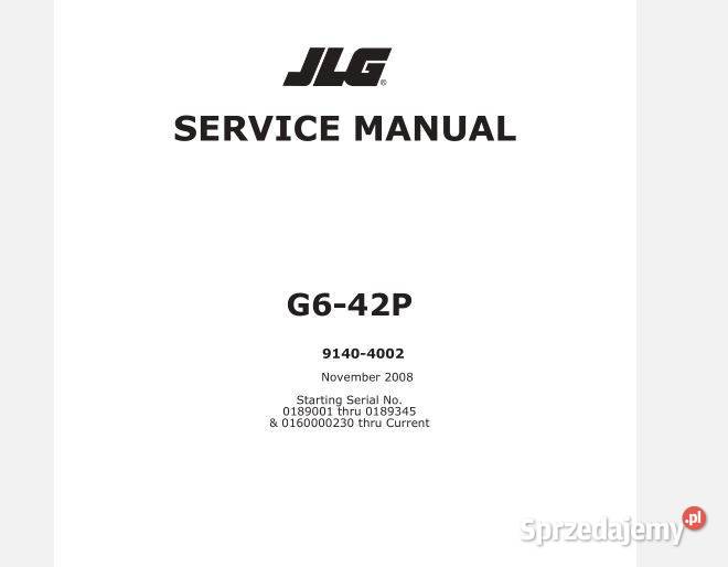 JLG G642P ładowarka teleskopowa instrukcja Książki i Podręczniki Kielce