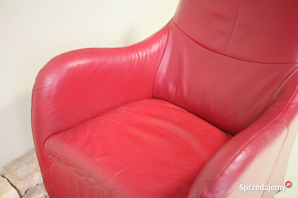 Fotel CZERWONA GRUBA skóra Pszczyna