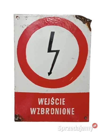 Stara Emaliowana Tłoczona Tabliczka Ostrzegawcza Antyki Rzeszów