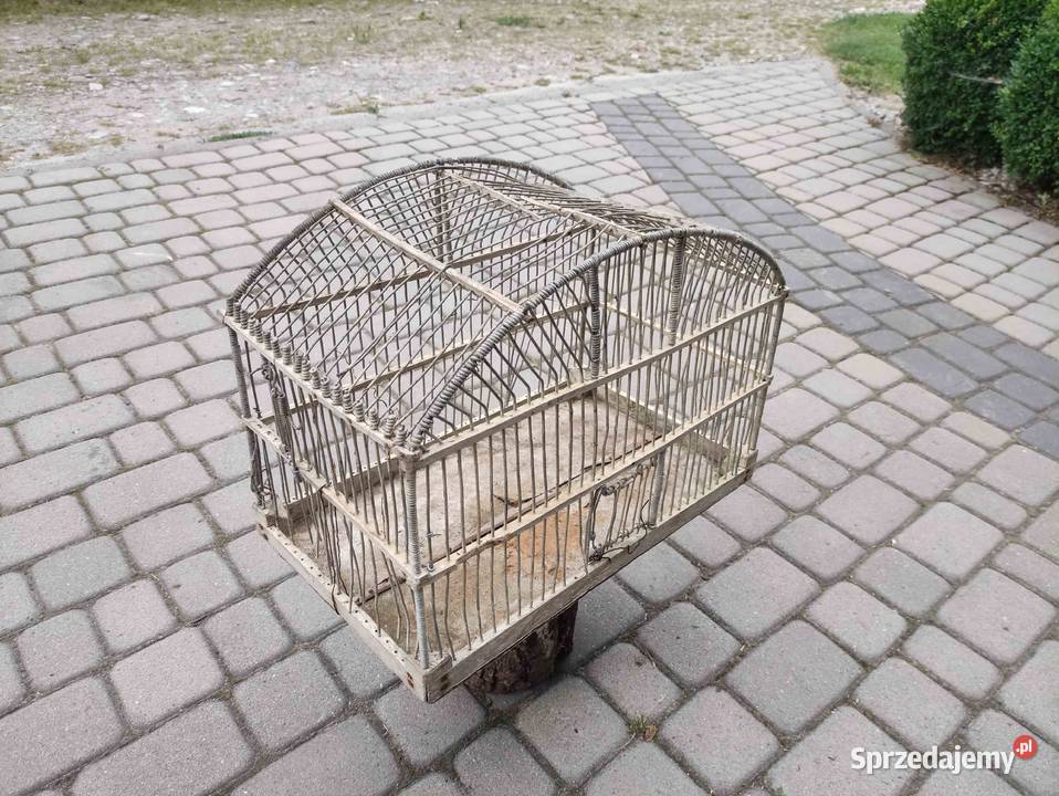 Zabytkowa klatka kanarka papugi pamiątka PRL Rzeszów