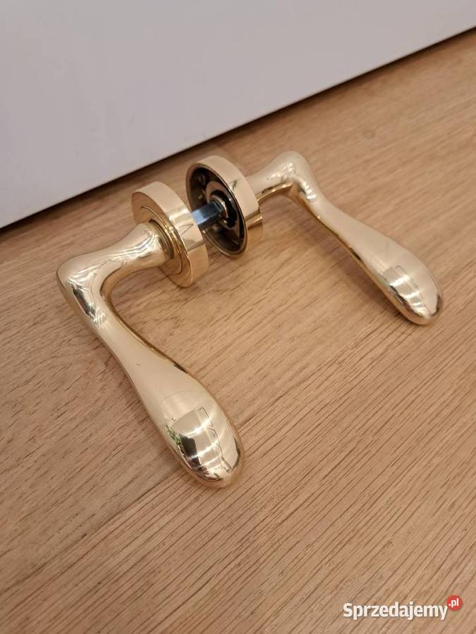 Klamka złota Verona rozeta połysk włoska NOWA Poznań