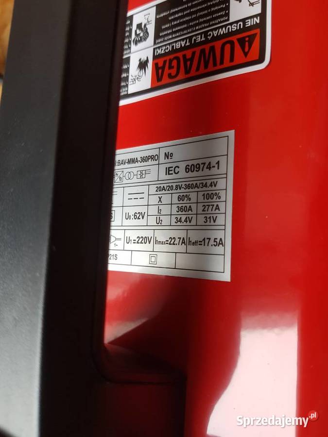 SPAWARKA INWERTOROWA MMA BAVARIA IGBT 360A LCD Głogowa sprzedam