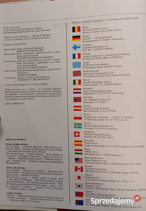 Marian B Michalik Kronika XX wieku wydanie 1991 Książki naukowe i popularnonaukowe Białystok