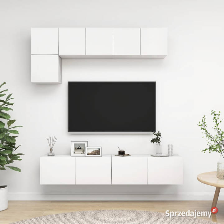 5cz zestaw szafek TV biały materiał mazowieckie sprzedam