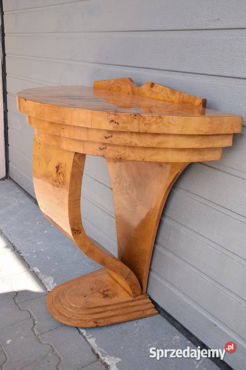 Drewniany Stolik Kawowy Art Deco Konsola Stół Kraków