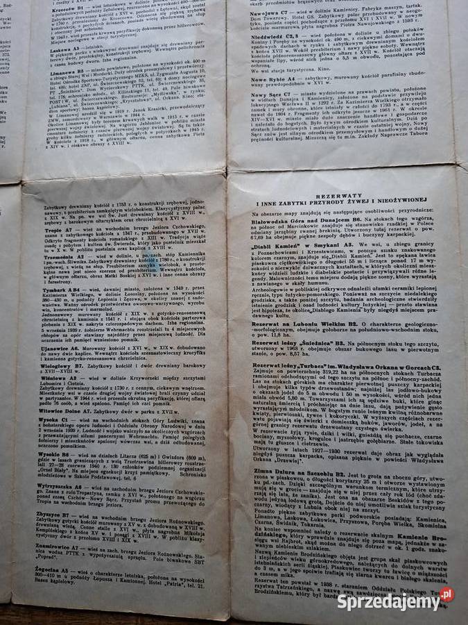 Beskid Wyspowy mapa turystyczna 1 125 000 Rok wydania 1968 małopolskie Kraków