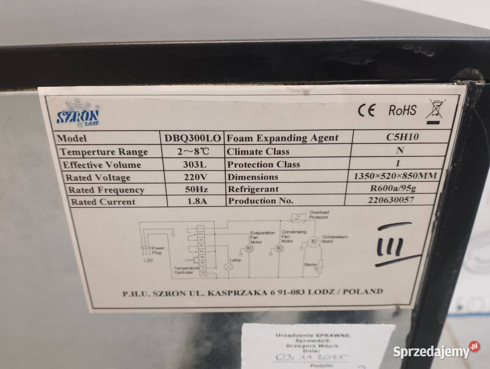 Witryna chłodnicza barowa 3drzwiowa 303L Szron Wrocław