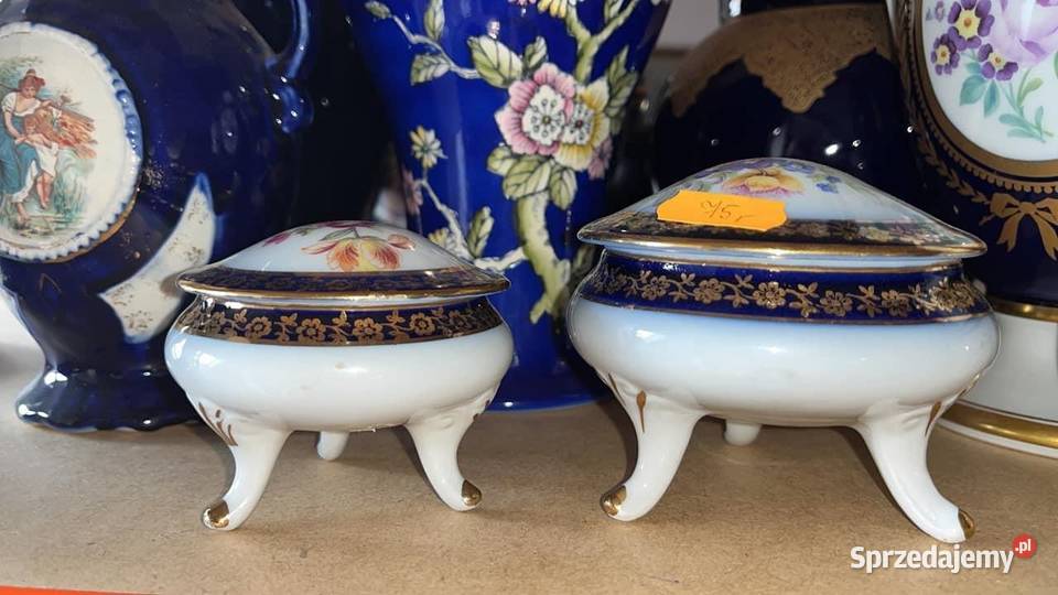 Puzderko z kobaltem Dygnowane Porcelana i szkło pomorskie Gdańsk