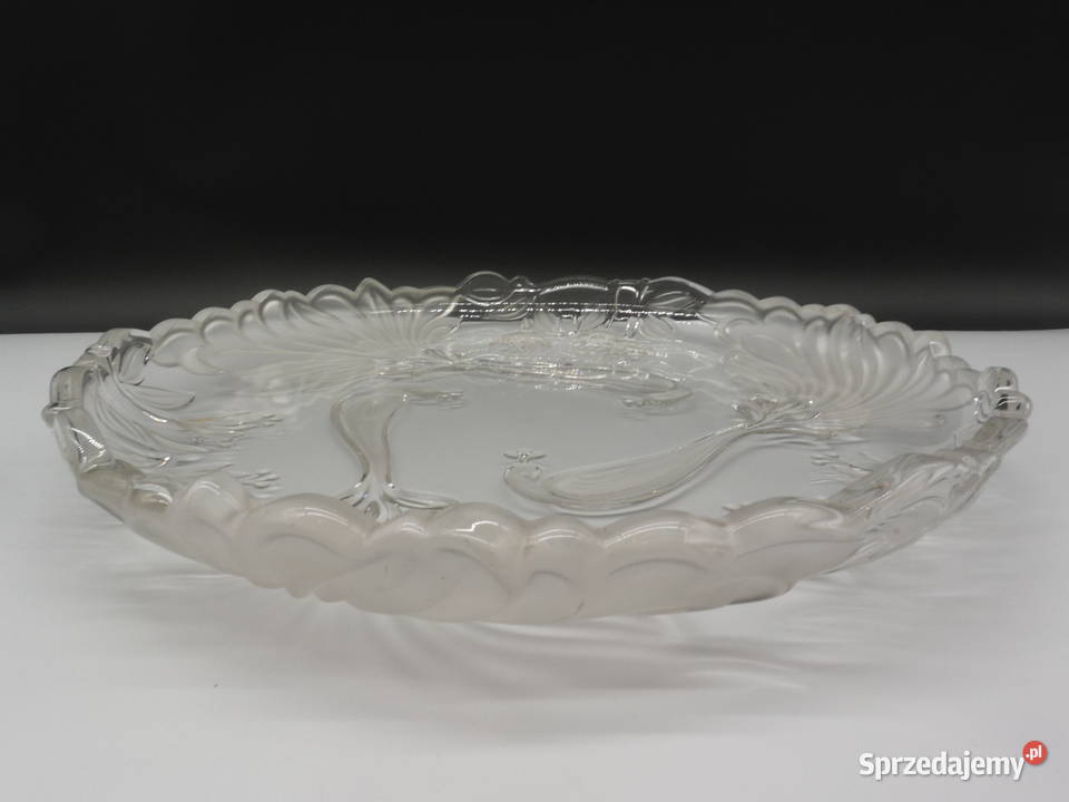 Kryształowa Patera Mikasa Motyw Pawi Porcelana i szkło Porcelana i szkło Raszków