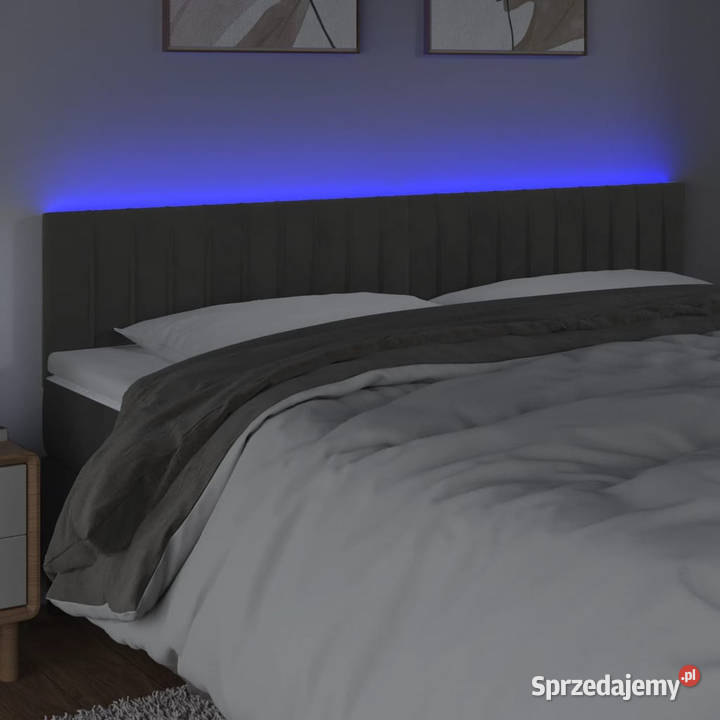 Zagłówek do łóżka z LED ciemnoszary 160x5x7888