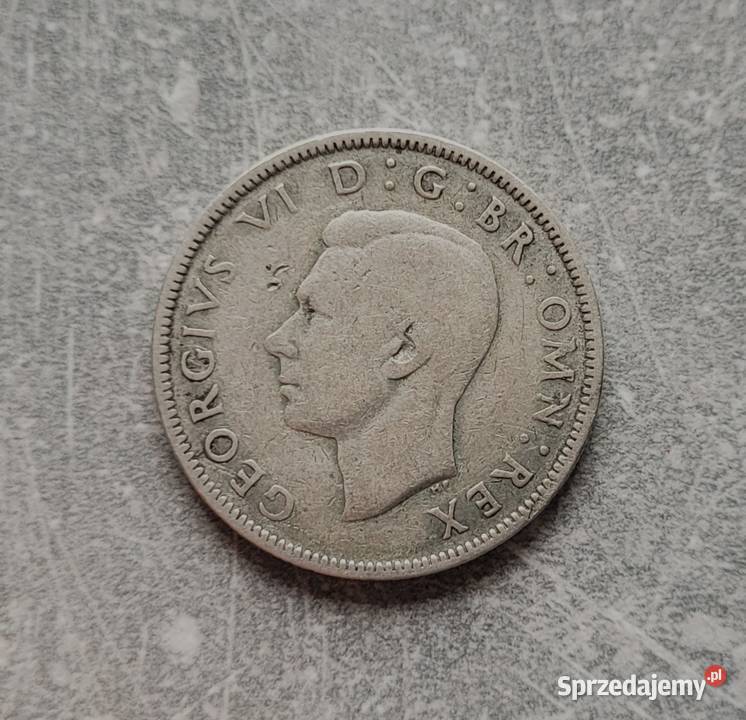 195 ANGLIA srebro 2 Szylingi 1940 r Jerzy VI Wola Kruszyńska