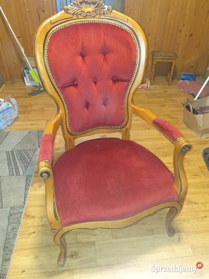Antyczny secesyjny fotel drewniany wielkopolskie Piła