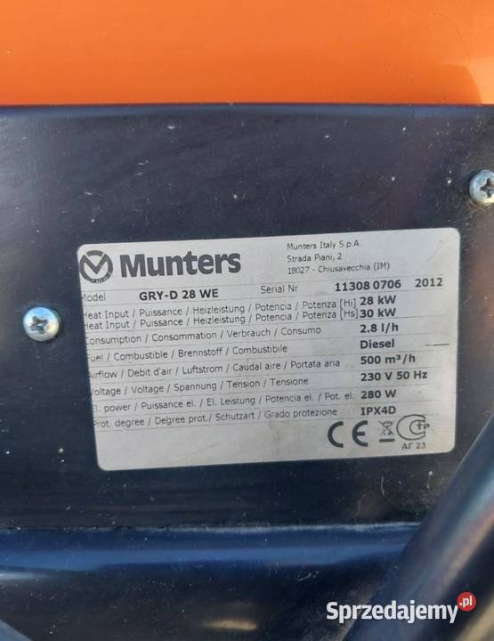 Nagrzewnica Munters GRYD 28 WE Milicz