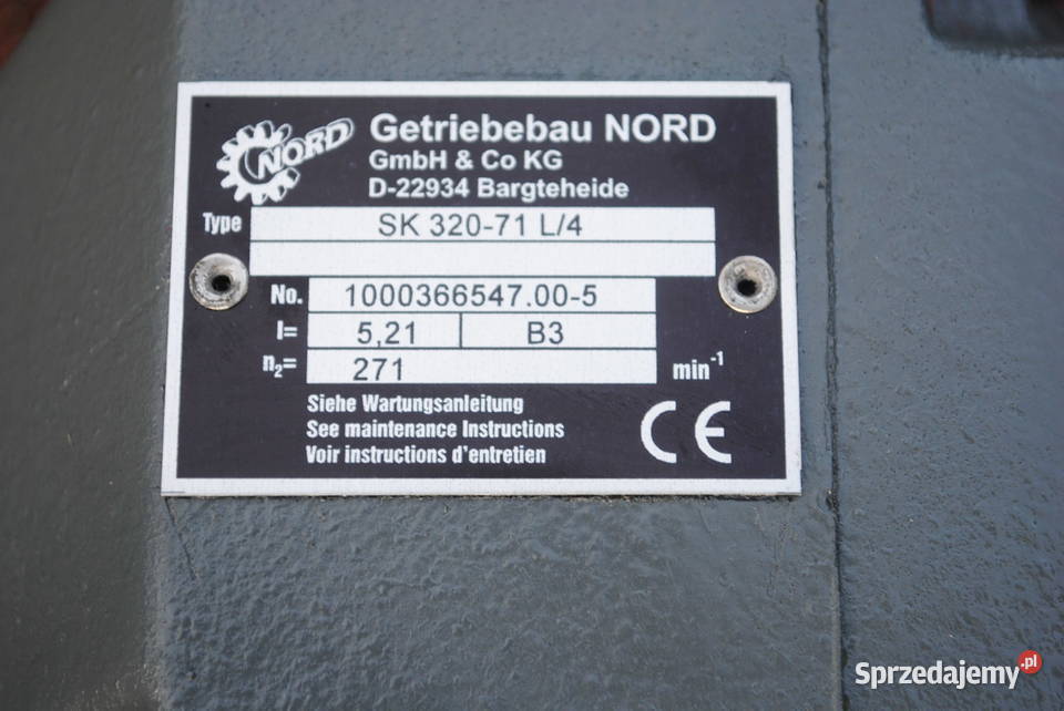 Motoreduktor 037kw 271obrmin Firmy Nord Kargowa