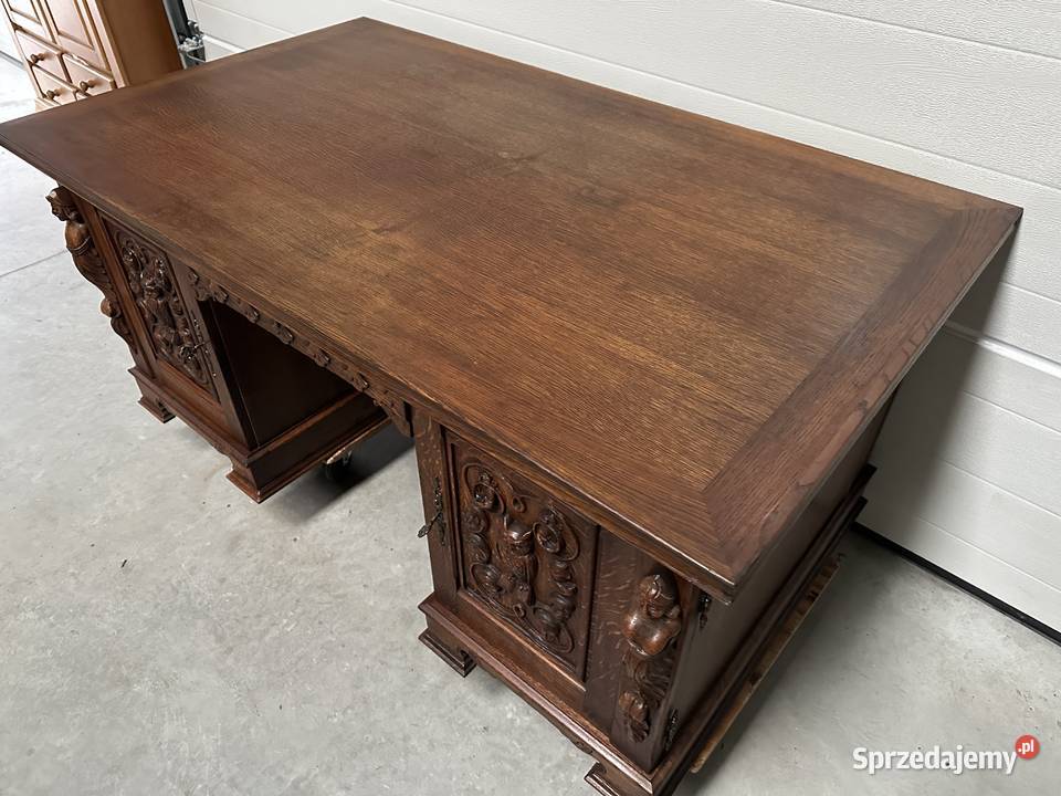 Piękny antyczny dębowy gabinet biblioteka wielkopolskie Sławoszewek sprzedam