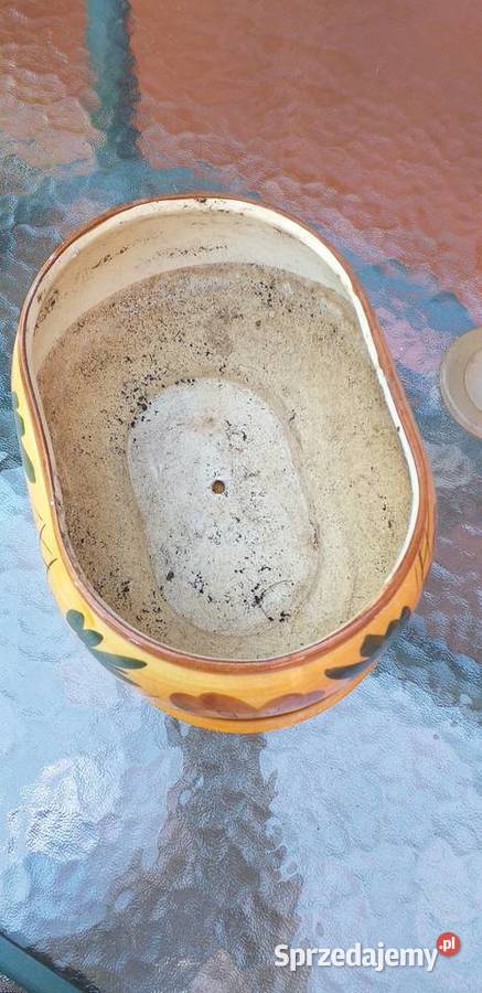 Donica ceramiczna z podstawką Tychy