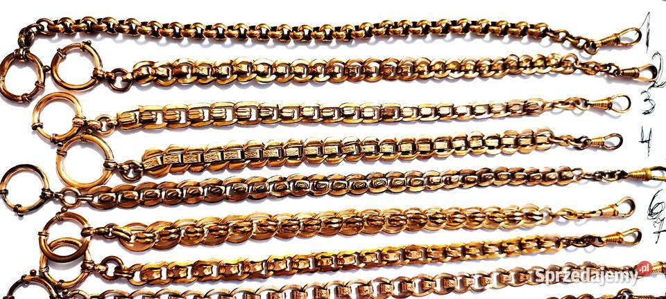 Dewizki do zegarków kieszonkowych złocone 18 K ścienny Zegary Mielec