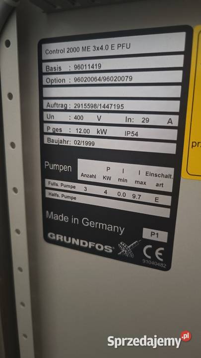 Zestaw 3 pomp hydroforowych Grundfos CRE 1640 dolnośląskie Lubin