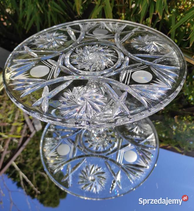 ELEGANCKA PATERA TORTOWNICA Z GRUBEGO KRYSZTAŁU sprzedam