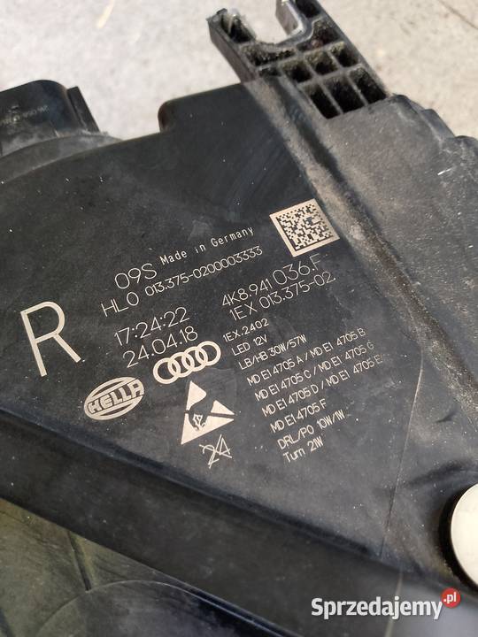 Audi A7 S7 Rs7 lampa prawa strona matrix orginał prawe Oświetlenie Lubin