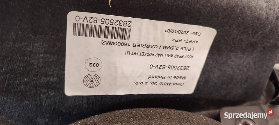 VW TIGUAN II BOCZEK DRZWI LEWY PRZÓD RHD Tapicerki samochodowe sprzedam