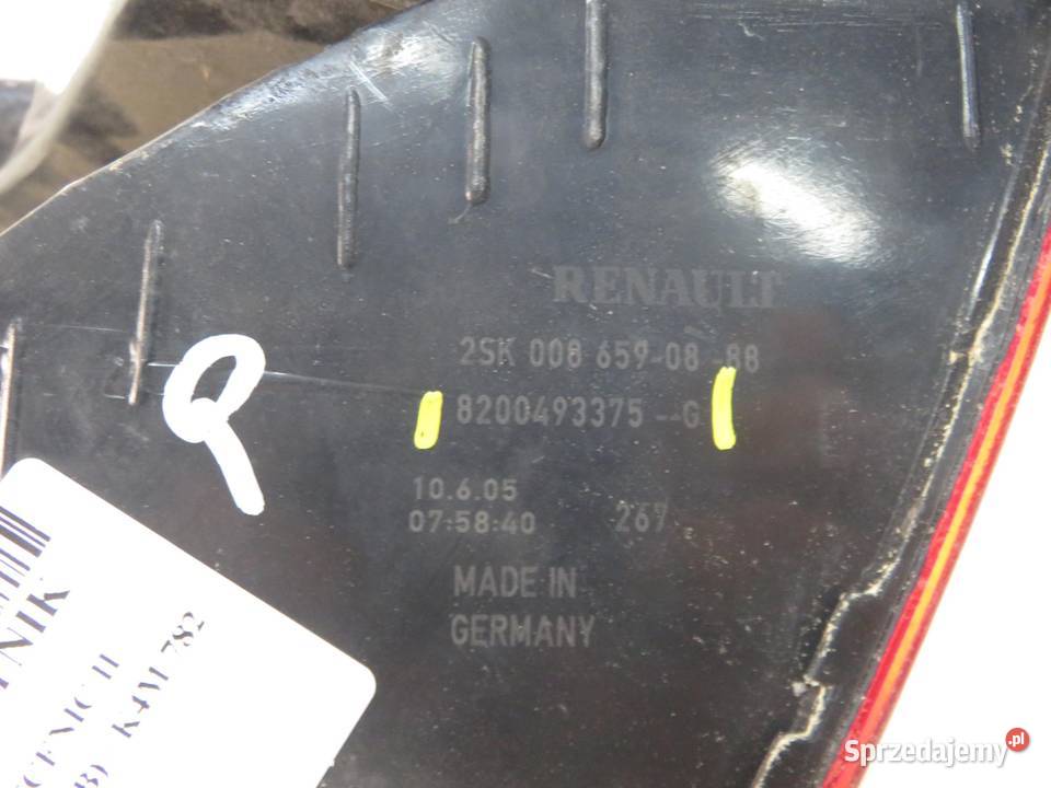 LAMPA PRAWA TYLNA RENAULT SCENIC II 8200493375G małopolskie sprzedam