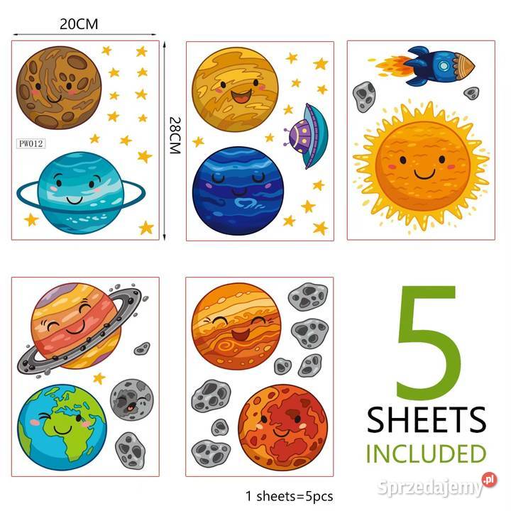Naklejki dzieci Dziecięcy kosmos Układ słoneczny Płock