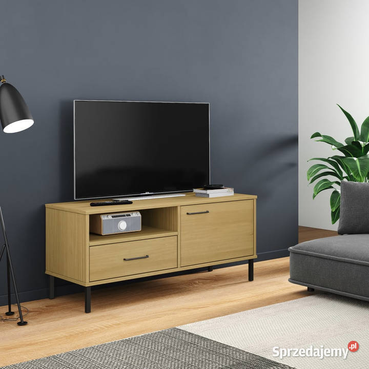 Szafka pod TV OSLO metalowe nóżki brązowa mazowieckie