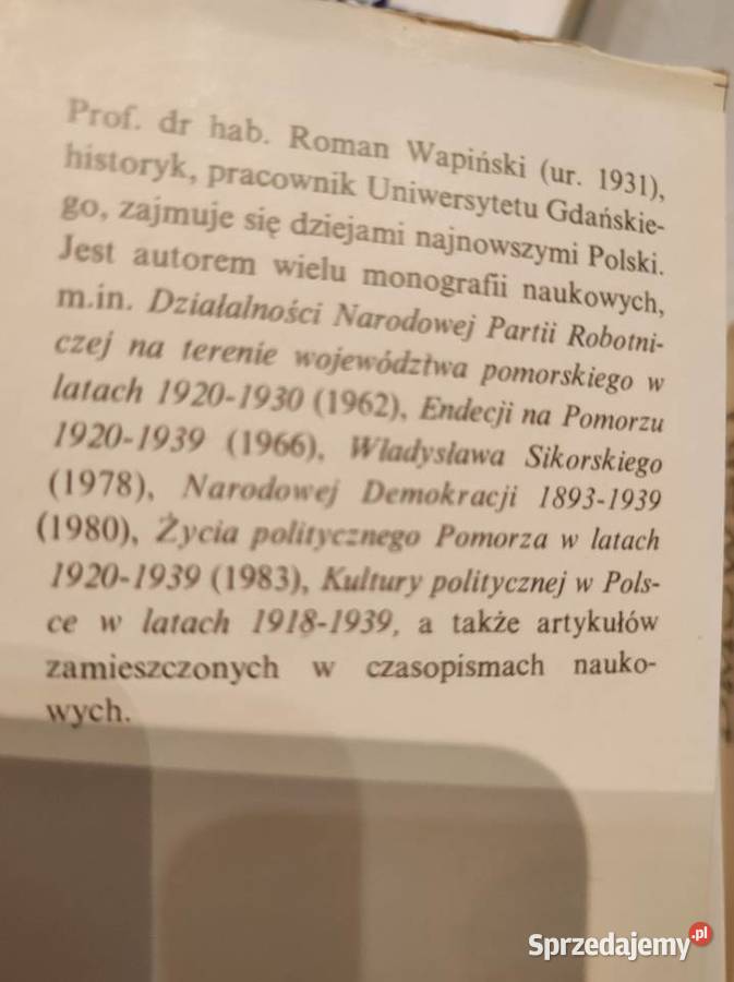 Roman Dmowski 1988 Roman Wapiński świętokrzyskie Kielce