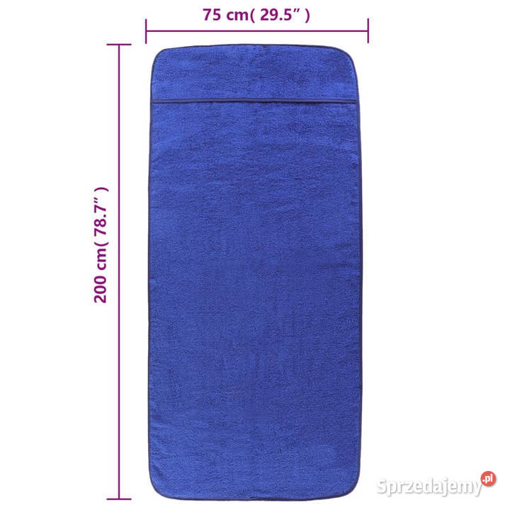 Ręczniki plażowe 2 niebieskie 75x200 400 gm