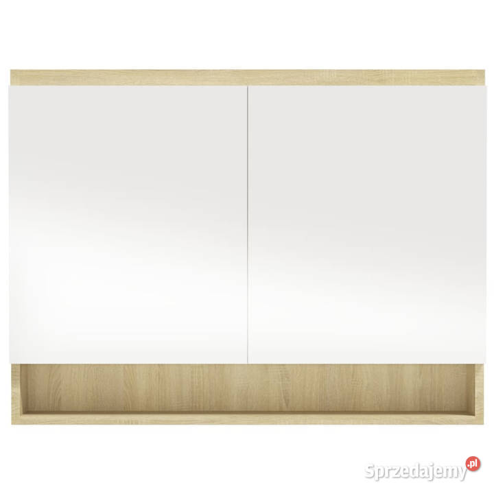 Szafka łazienkowa z lustrem 80x15x60 MDF biel i Warszawa