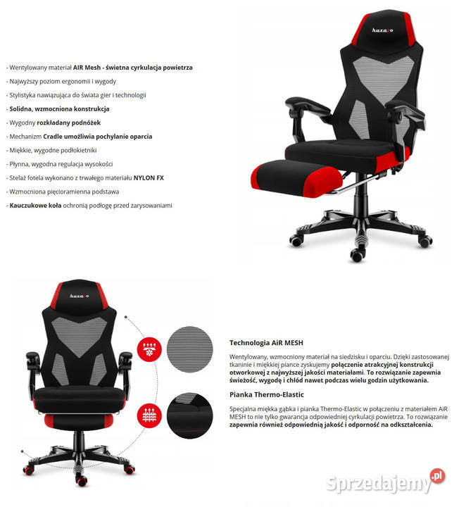 Fotel Gamingowy obrotowy Gracza Huzaro Combat 30 Baranowo