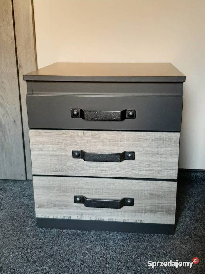 Komplet mebli grafitowodębowych z kolekcji Warszawa