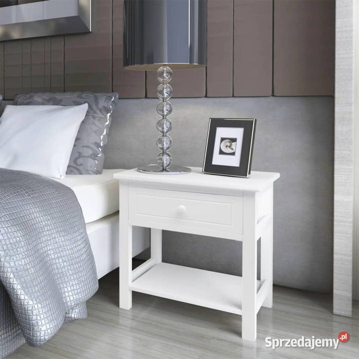 Szafka nocna drewniana biała WM242870 Nocne Warszawa